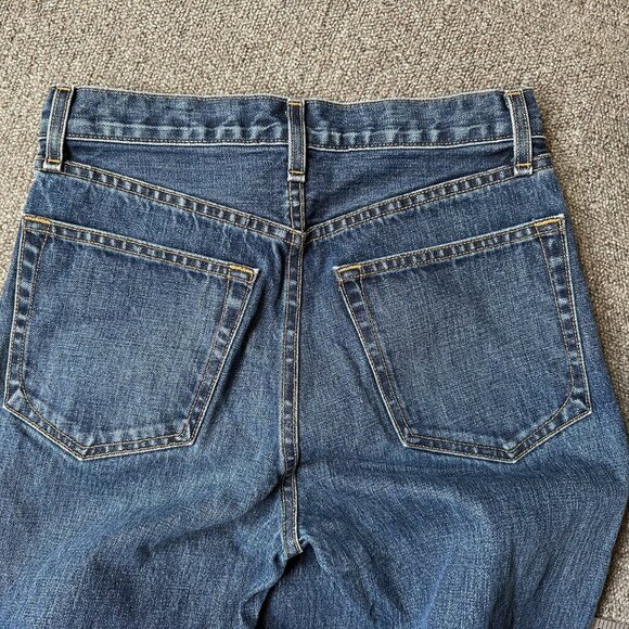 Rag & Bone Straight Medium Blue Wash Front Seam Denim Jeans Size 25 Frayed Hem - Picture 5 of 7
